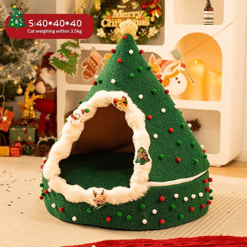 Closed And Plush Thick Christmas Cat Litter - seenewpaw
