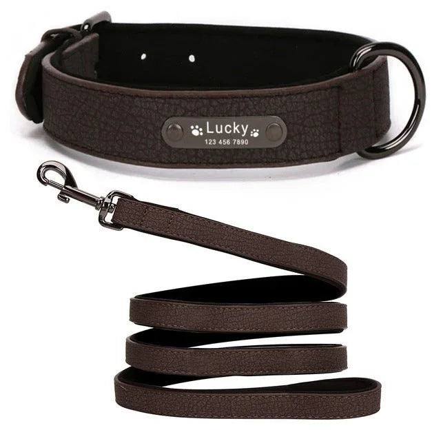 Soft Leather Dog Collar Collar For Large Dogs - seenewpaw