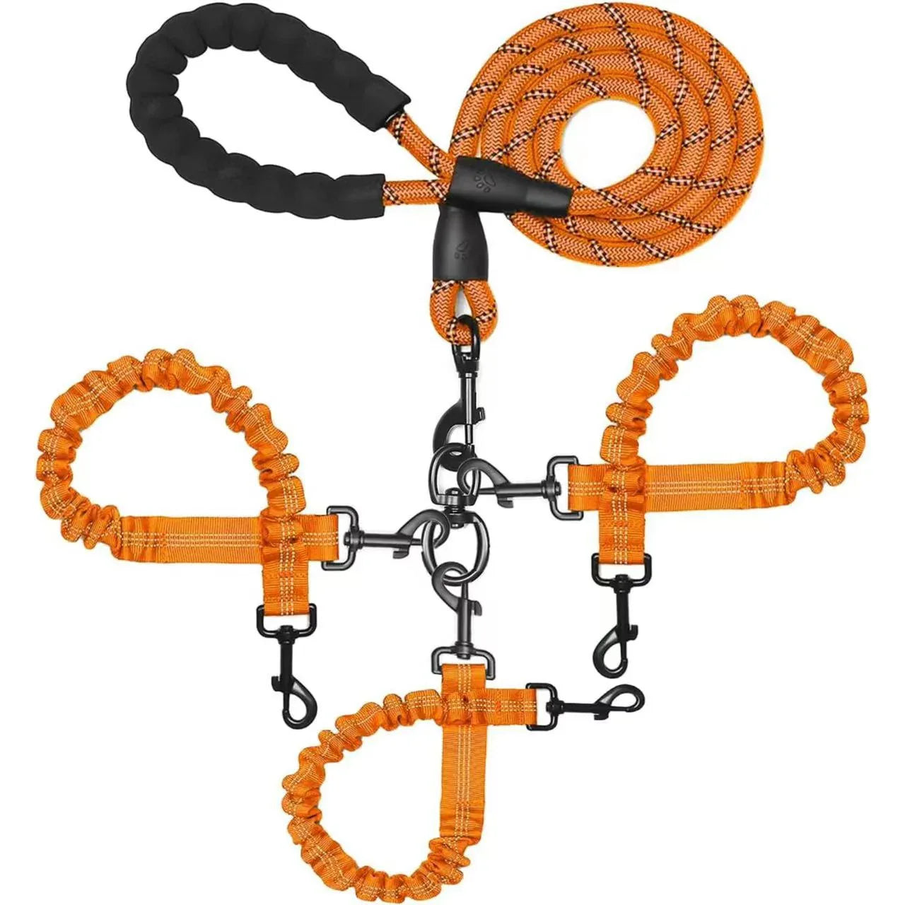 Adjustable High Elasticity Glow - in - the - Dark Anti - Tangle Dog Leash - seenewpaw