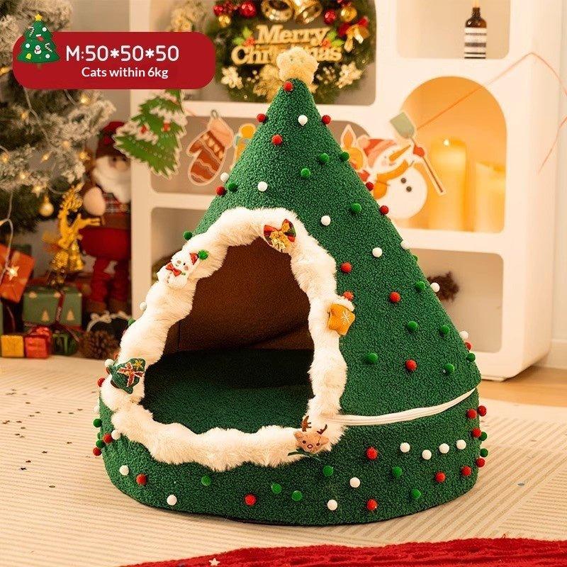 Closed And Plush Thick Christmas Cat Litter - seenewpaw