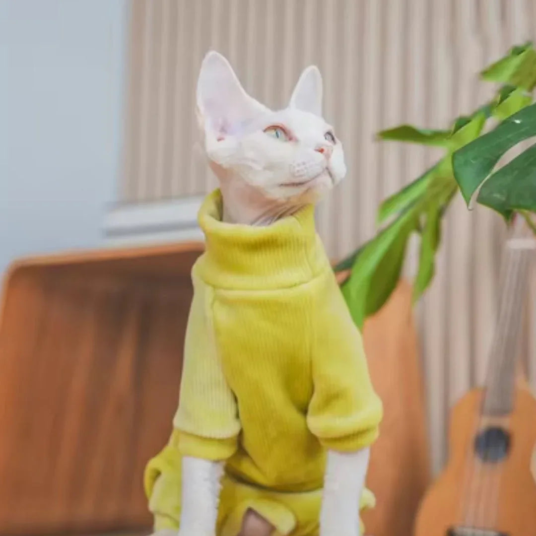 Thickened Fleece - lined Hairless Devon Cat Clothes, Warm And Pure Cotton - seenewpaw