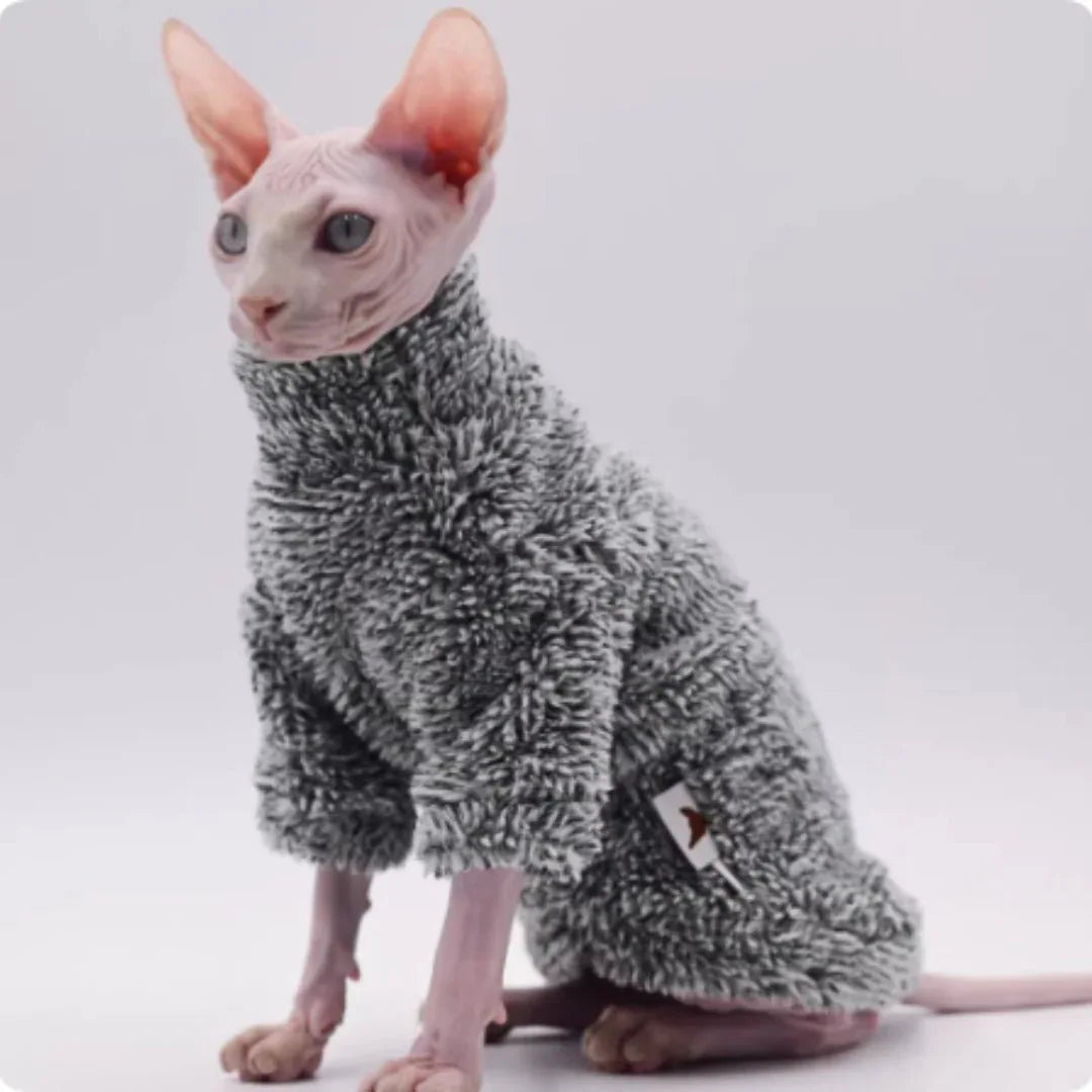 Hairless Cat Clothes, Autumn And Winter Plush Warm Cat Clothes - seenewpaw