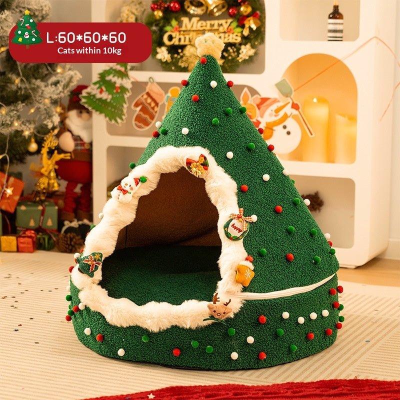 Closed And Plush Thick Christmas Cat Litter - seenewpaw