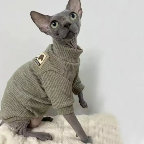 AutumnWinter Hairless Cat Clothes Devon Sphinx Cat Thickened - seenewpaw