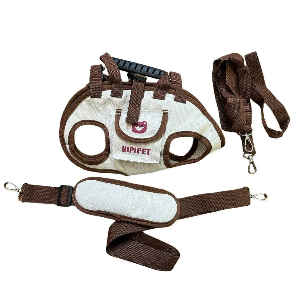 Set Of 3 Outdoor Traction Backpacks For Dogs, Featuring A Portable And Breathable Design, Including A Leash And Harness For Both Cats And Dogs, Suitable For Carrying Or As A Crossbody Bag, Ideal For P - seenewpaw