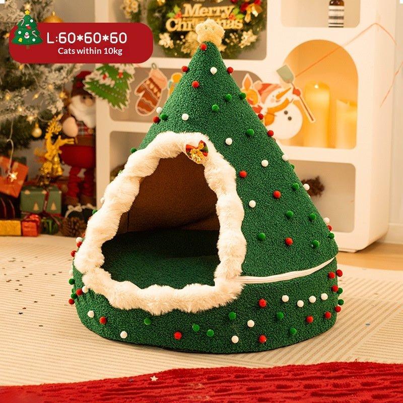 Closed And Plush Thick Christmas Cat Litter - seenewpaw