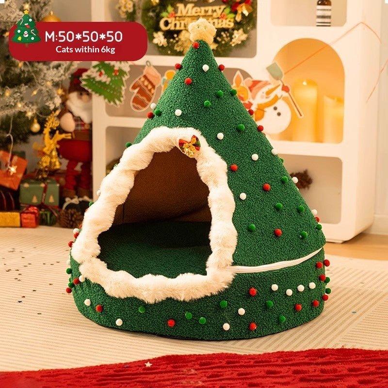 Closed And Plush Thick Christmas Cat Litter - seenewpaw