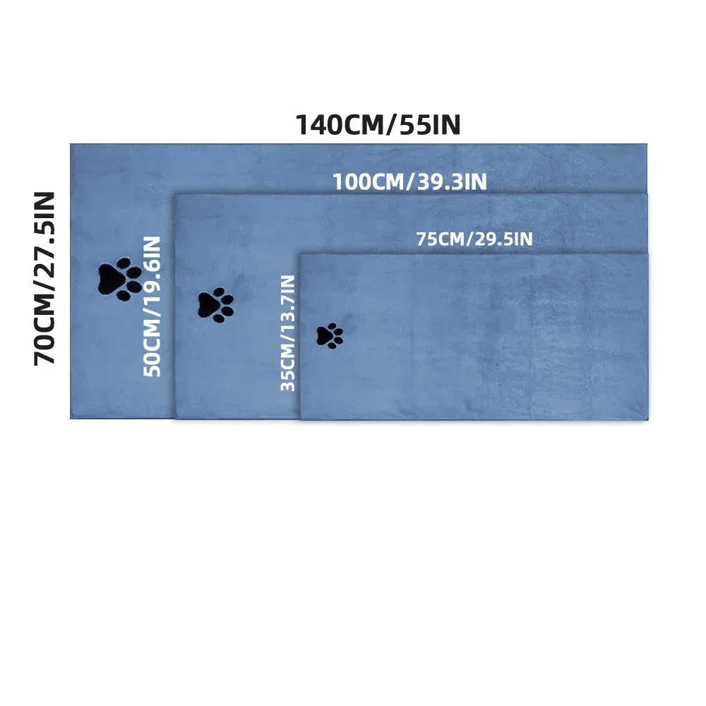 Pet Bath Towel Quick Drying Highly Absorbent Extra Large And Thick Made From Ultra Fine Microfiber - seenewpaw