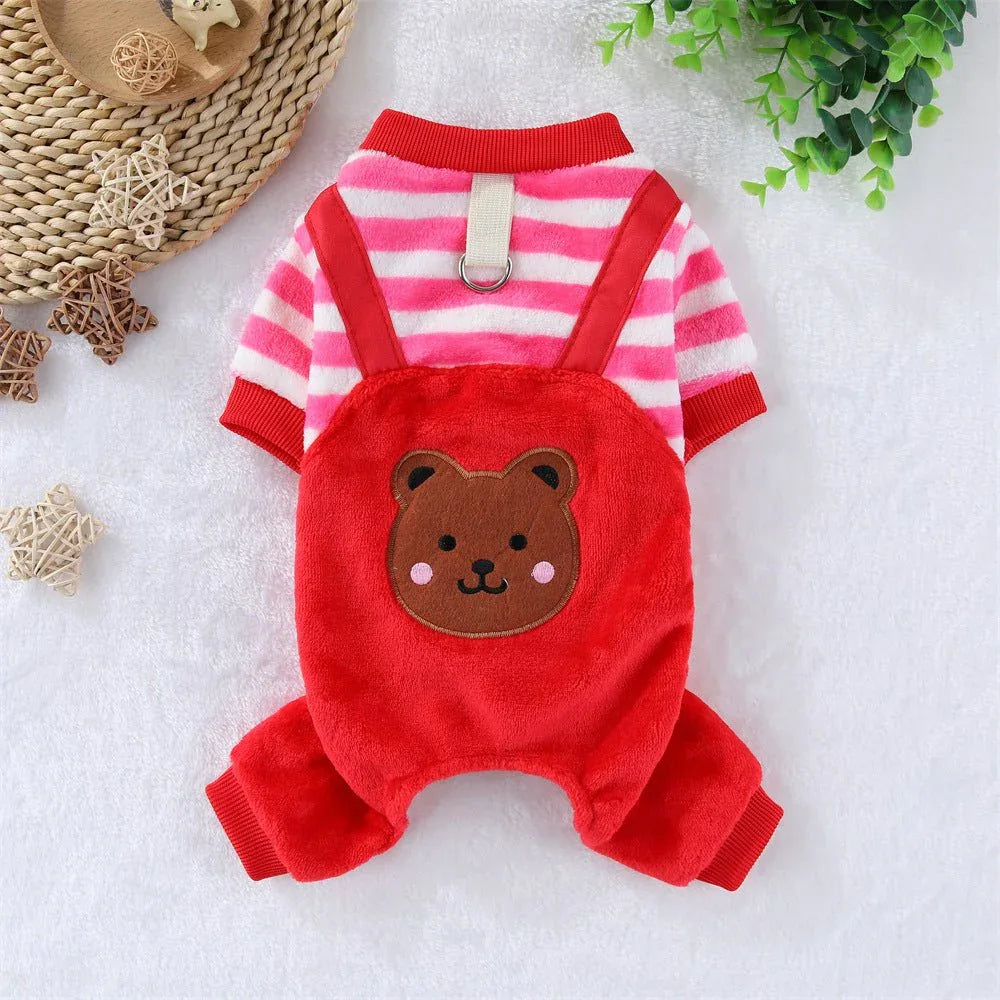 Pet Warm Thickened Flannel Four - leg Clothing - seenewpaw